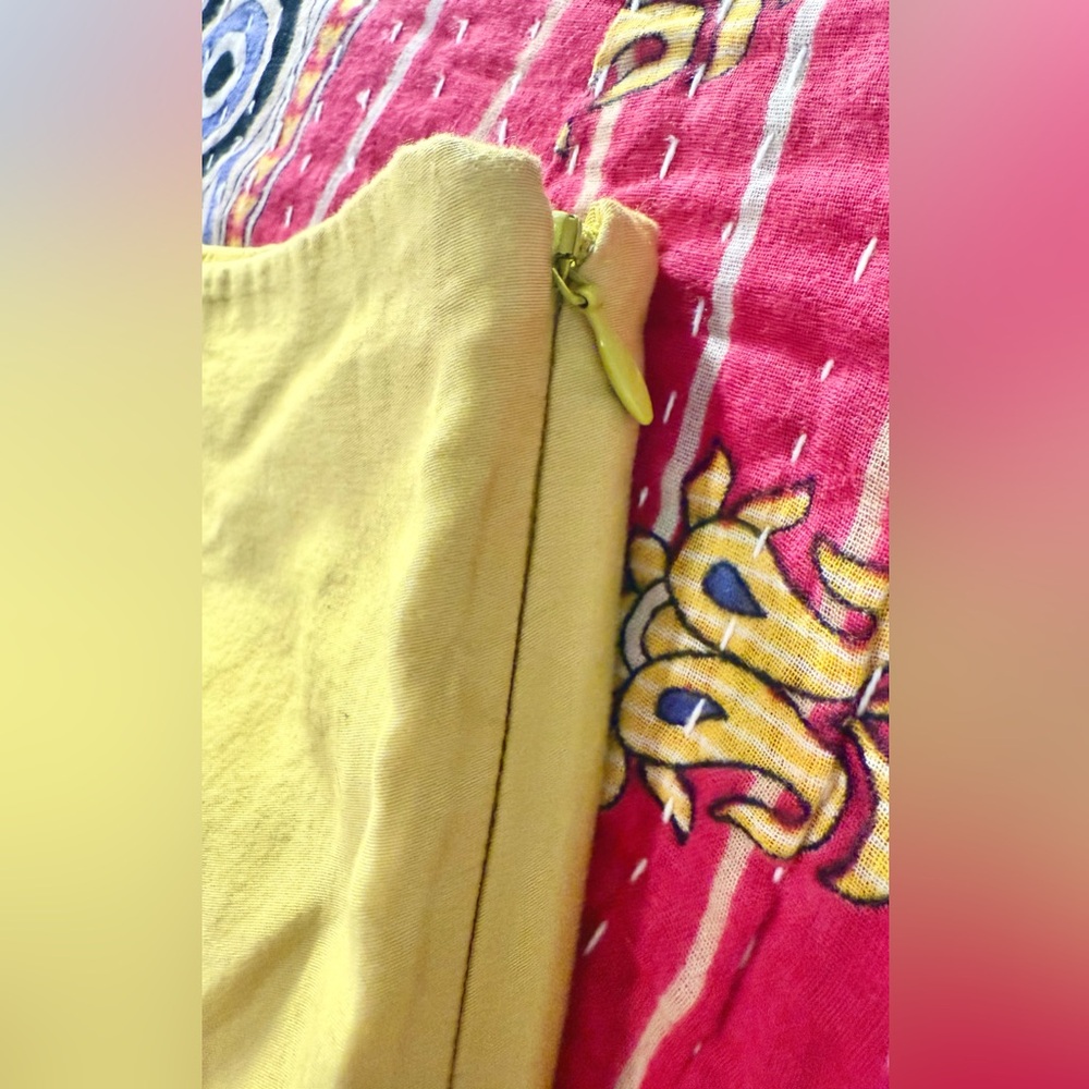 ANTHROPOLOGIE || ODILLE Sequined Peony Lore Skirt Pink and Yellow - Size 10 - Picture 6 of 8
